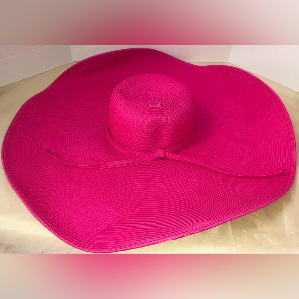 Stylish Wide-Brim Sun Diego Hat Hot Pink Summer Beach Travel Shopping Accessory